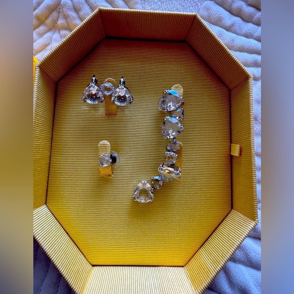 New with box Swarovski Asymmetric Ear cuffs Set.
